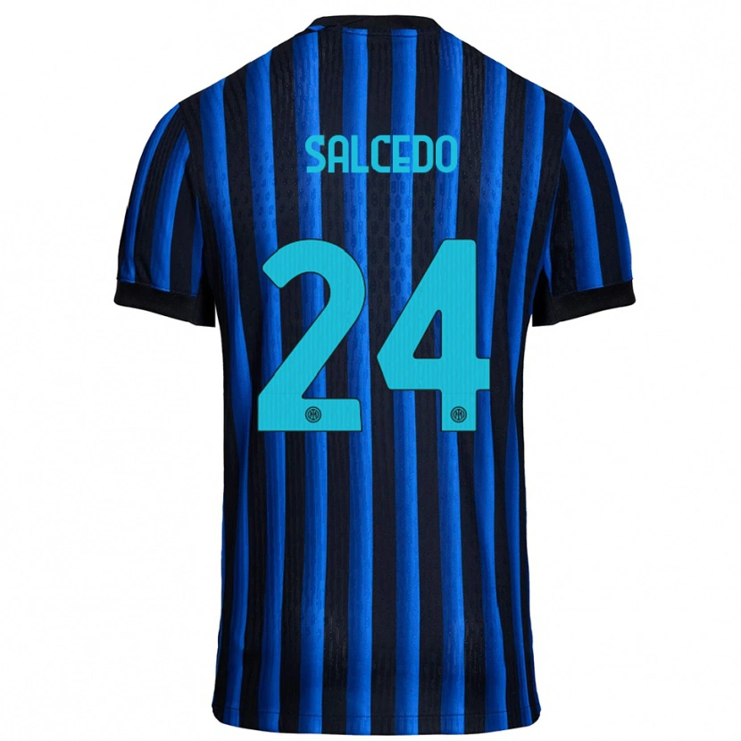 Danxen Niño Camiseta Eddie Salcedo #24 Negro Azul 1ª Equipación 2025/26 La Camisa