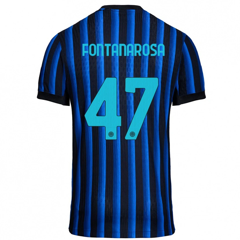 Danxen Niño Camiseta Alessandro Fontanarosa #47 Negro Azul 1ª Equipación 2025/26 La Camisa