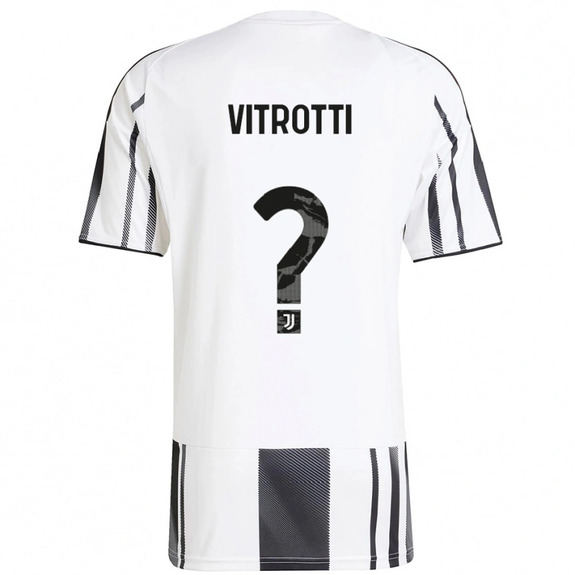 Danxen Niño Camiseta Matteo Vitrotti #0 Blanco Negro 1ª Equipación 2025/26 La Camisa