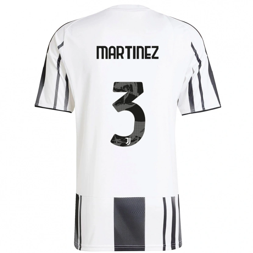 Danxen Niño Camiseta Bruno Martinez #3 Blanco Negro 1ª Equipación 2025/26 La Camisa