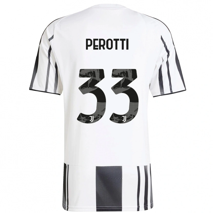 Danxen Niño Camiseta Clemente Perotti #33 Blanco Negro 1ª Equipación 2025/26 La Camisa