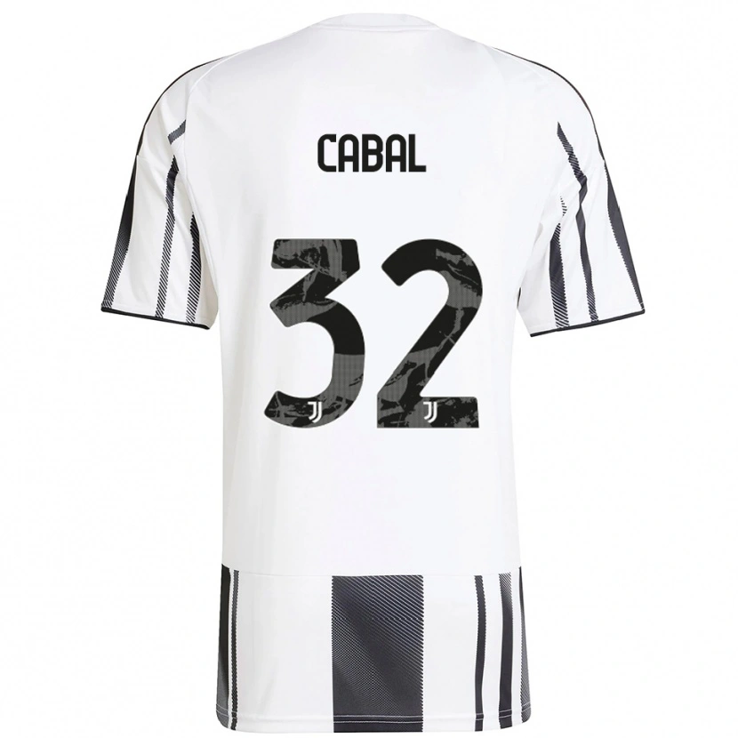 Danxen Niño Camiseta Juan Cabal #32 Blanco Negro 1ª Equipación 2025/26 La Camisa