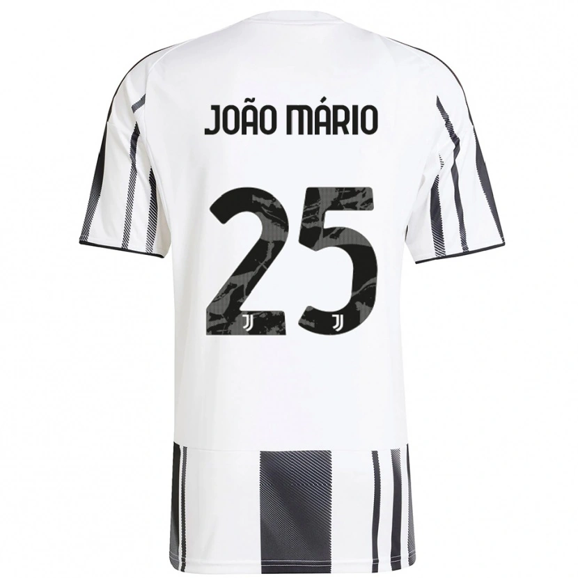 Danxen Niño Camiseta João Mário #25 Blanco Negro 1ª Equipación 2025/26 La Camisa