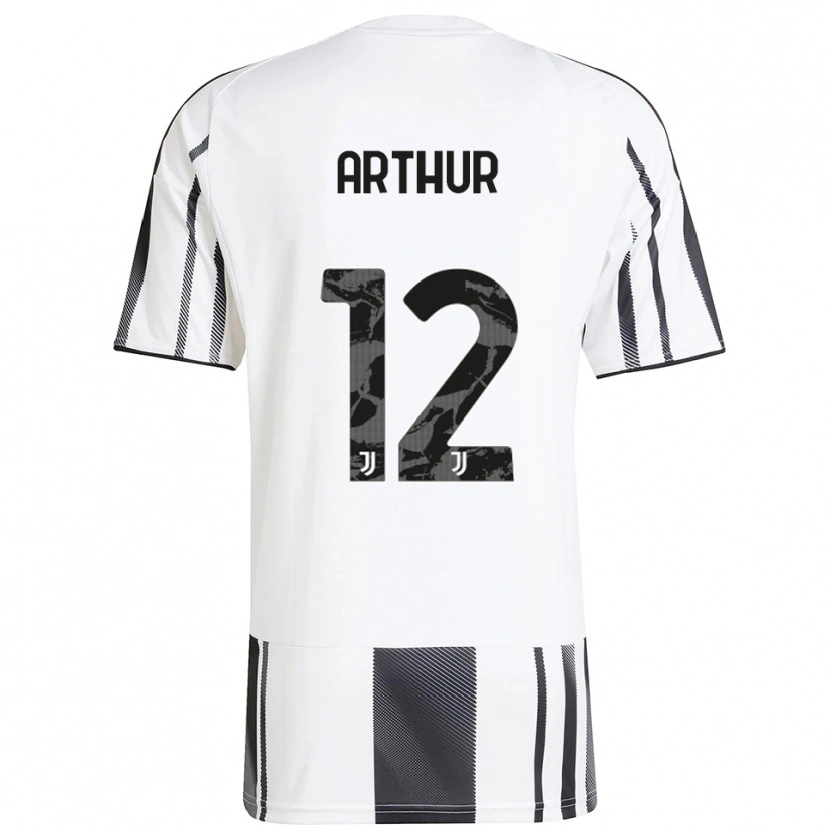 Danxen Niño Camiseta Arthur Melo #12 Blanco Negro 1ª Equipación 2025/26 La Camisa