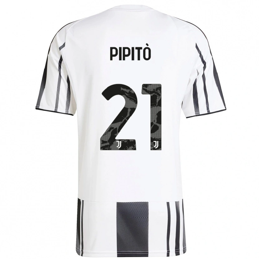Danxen Niño Camiseta Giuseppe Pipitò #21 Blanco Negro 1ª Equipación 2025/26 La Camisa