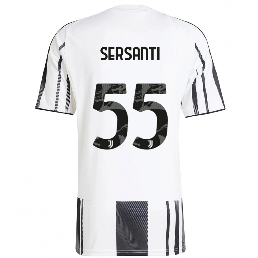 Danxen Niño Camiseta Alessandro Sersanti #55 Blanco Negro 1ª Equipación 2025/26 La Camisa