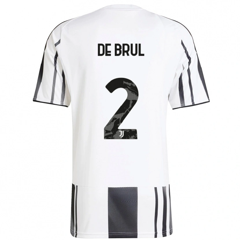 Danxen Niño Camiseta Maxime De Brul #2 Blanco Negro 1ª Equipación 2025/26 La Camisa