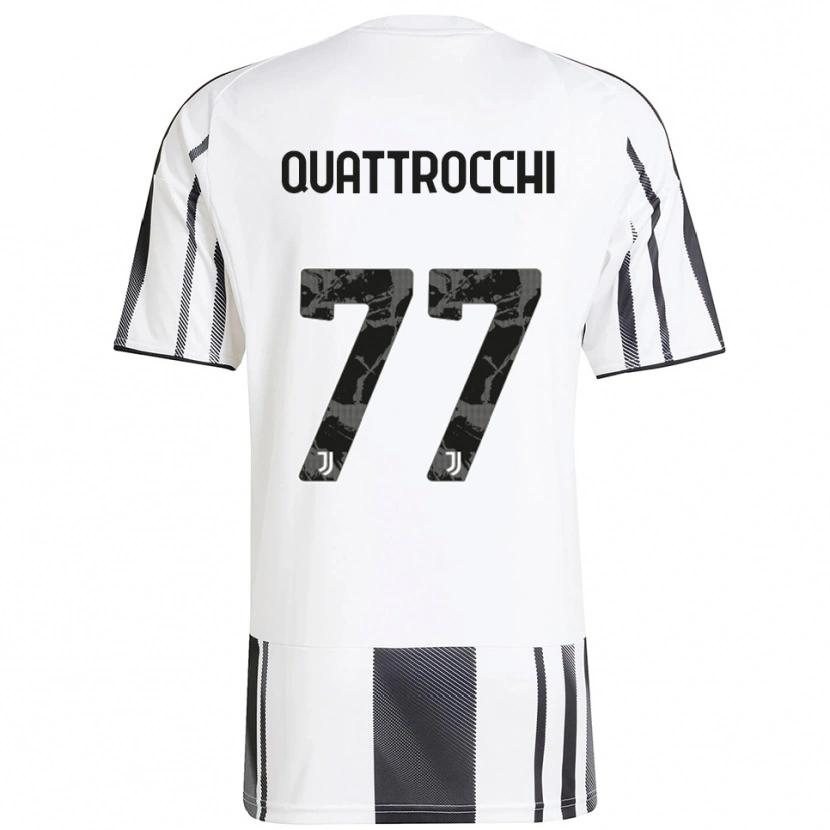 Danxen Niño Camiseta Juan Ignacio Quattrocchi #77 Blanco Negro 1ª Equipación 2025/26 La Camisa