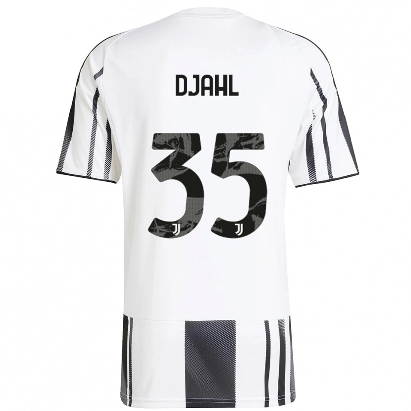 Danxen Niño Camiseta Rayan Djahl #35 Blanco Negro 1ª Equipación 2025/26 La Camisa