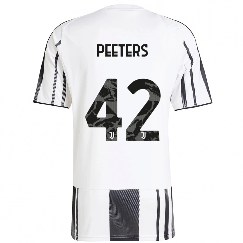 Danxen Niño Camiseta Daouda Peeters #42 Blanco Negro 1ª Equipación 2025/26 La Camisa