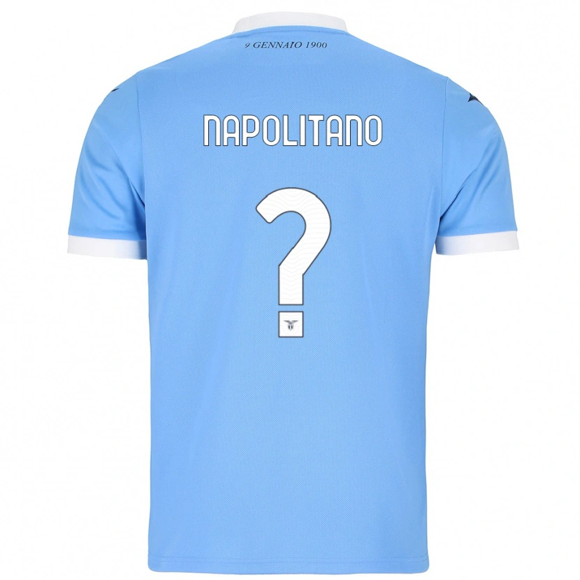 Danxen Niño Camiseta Federico Napolitano #0 Azul Cielo Blanco 1ª Equipación 2025/26 La Camisa