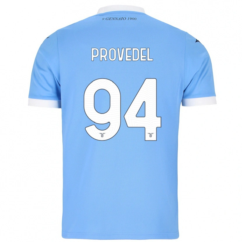 Danxen Niño Camiseta Ivan Provedel #94 Azul Cielo Blanco 1ª Equipación 2025/26 La Camisa