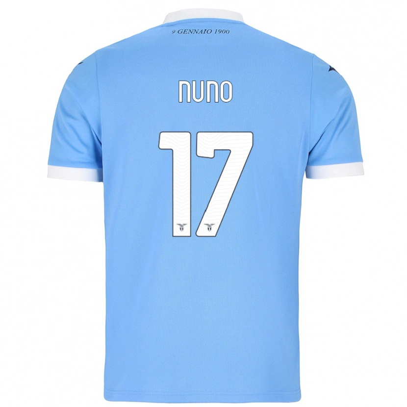 Danxen Niño Camiseta Nuno Tavares #17 Azul Cielo Blanco 1ª Equipación 2025/26 La Camisa