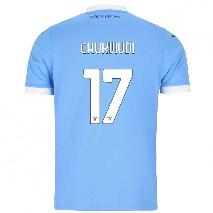 Danxen Niño Camiseta Ogonna Franca Chukwudi #17 Azul Cielo Blanco 1ª Equipación 2025/26 La Camisa