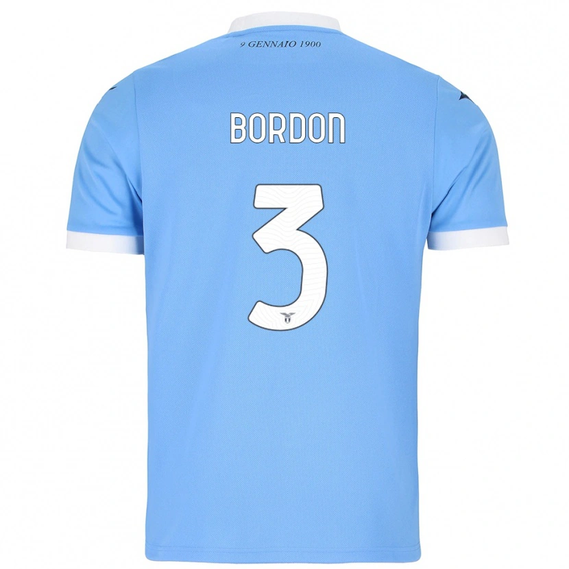 Danxen Niño Camiseta Ricardo Bordon #3 Azul Cielo Blanco 1ª Equipación 2025/26 La Camisa