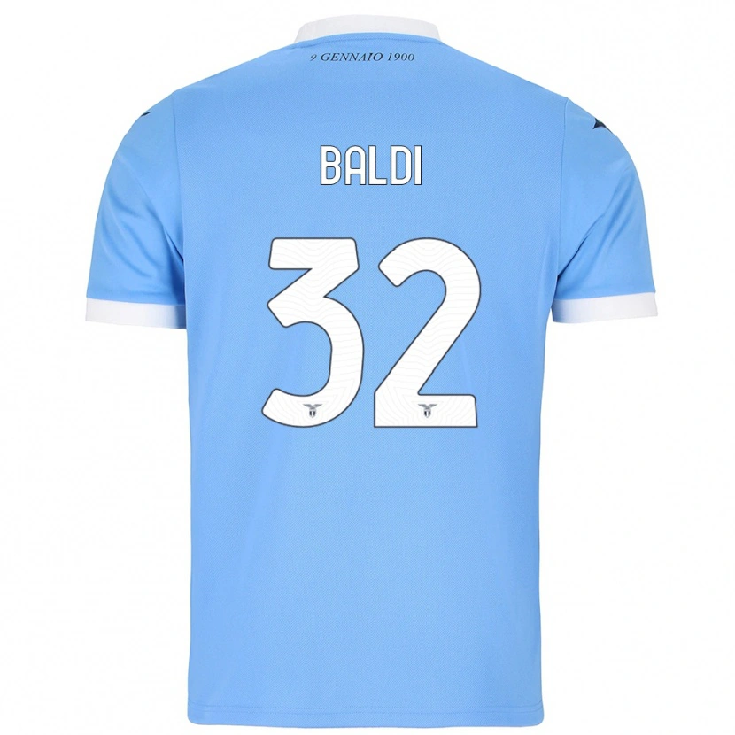 Danxen Niño Camiseta Mattia Santagostino Baldi #32 Azul Cielo Blanco 1ª Equipación 2025/26 La Camisa