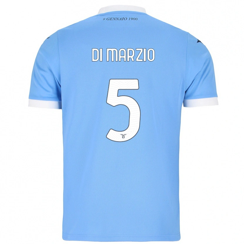 Danxen Niño Camiseta Flavio Di Marzio #5 Azul Cielo Blanco 1ª Equipación 2025/26 La Camisa