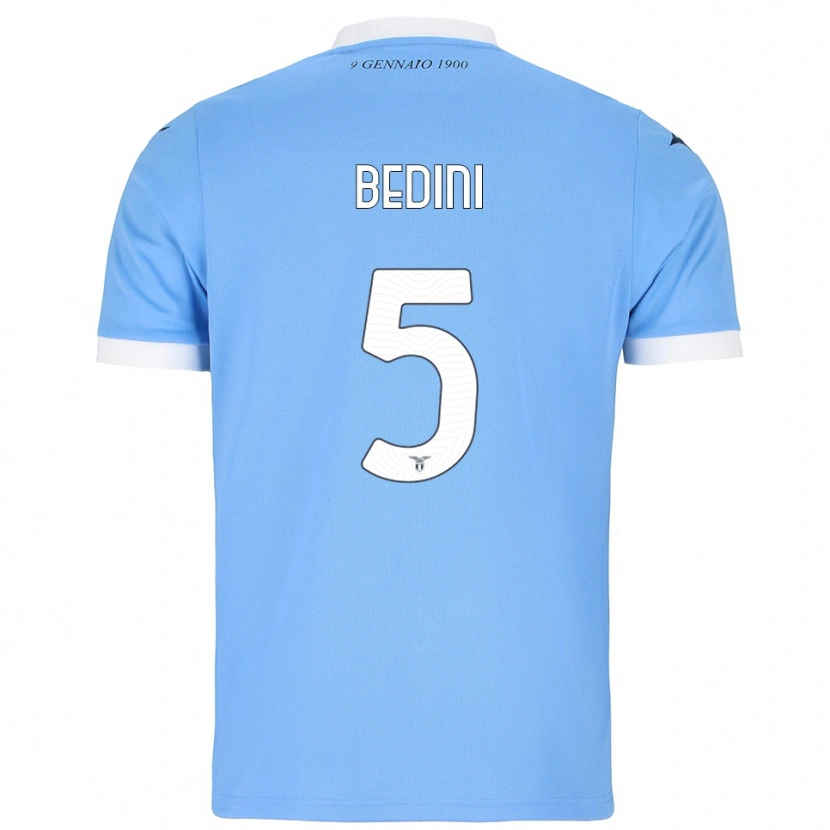 Danxen Niño Camiseta Filippo Bedini #5 Azul Cielo Blanco 1ª Equipación 2025/26 La Camisa