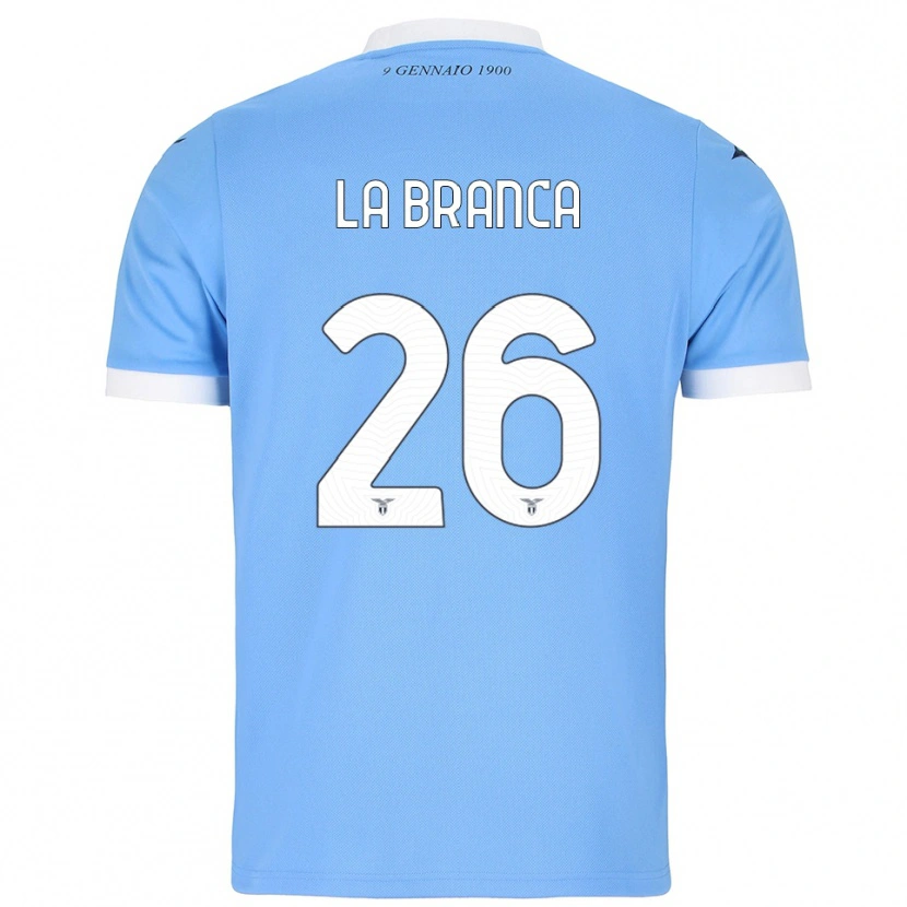 Danxen Niño Camiseta Ruggero La Branca #26 Azul Cielo Blanco 1ª Equipación 2025/26 La Camisa