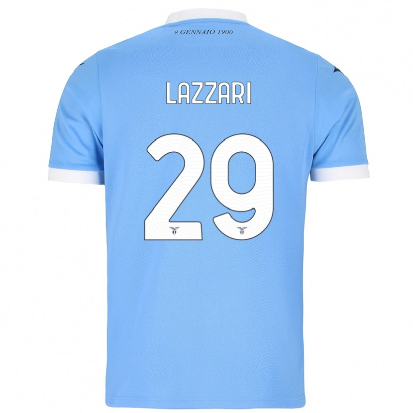 Danxen Niño Camiseta Manuel Lazzari #29 Azul Cielo Blanco 1ª Equipación 2025/26 La Camisa