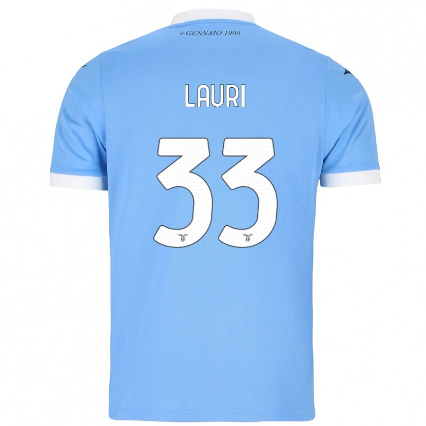 Danxen Niño Camiseta Giacomo Lauri #33 Azul Cielo Blanco 1ª Equipación 2025/26 La Camisa