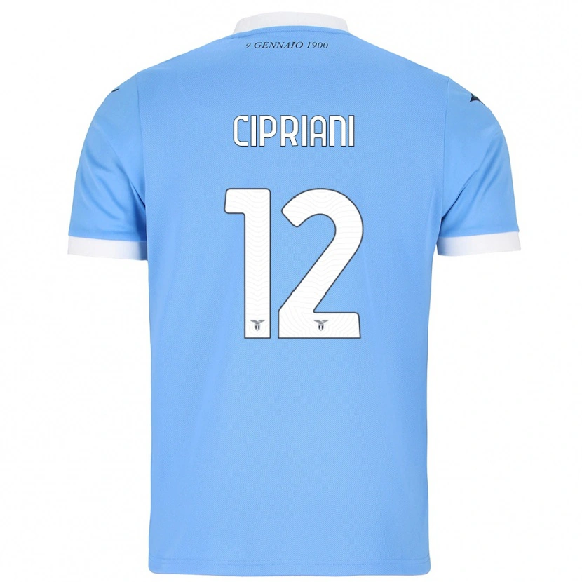 Danxen Niño Camiseta Alessio Cipriani #12 Azul Cielo Blanco 1ª Equipación 2025/26 La Camisa