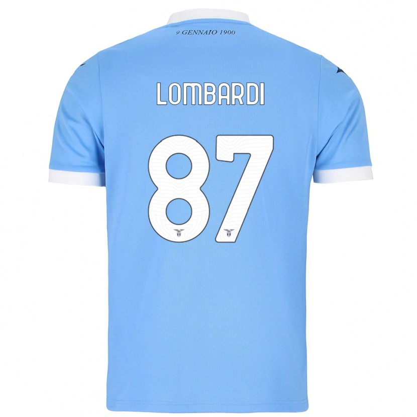 Danxen Niño Camiseta Cristiano Lombardi #87 Azul Cielo Blanco 1ª Equipación 2025/26 La Camisa