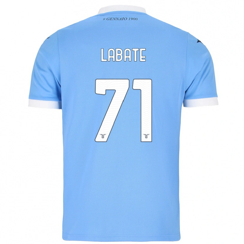 Danxen Niño Camiseta Camilla Labate #71 Azul Cielo Blanco 1ª Equipación 2025/26 La Camisa