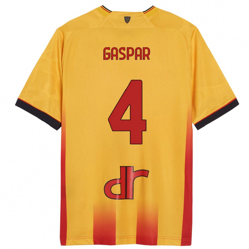 Danxen Niño Camiseta Kialonda Gaspar #4 Amarillo Naranja 1ª Equipación 2025/26 La Camisa