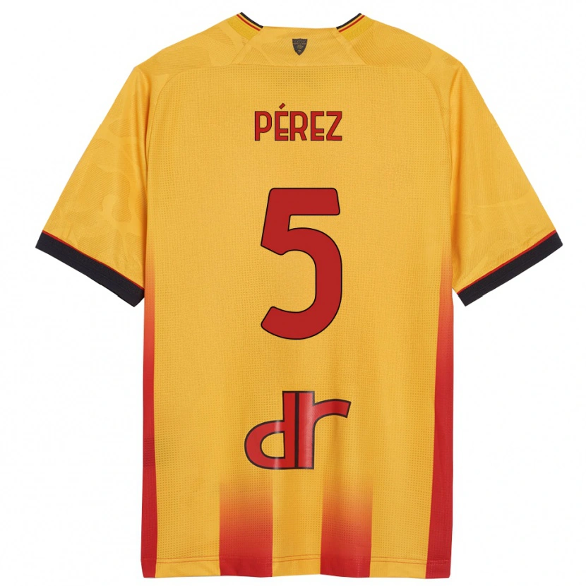 Danxen Niño Camiseta Matías Pérez #5 Amarillo Naranja 1ª Equipación 2025/26 La Camisa