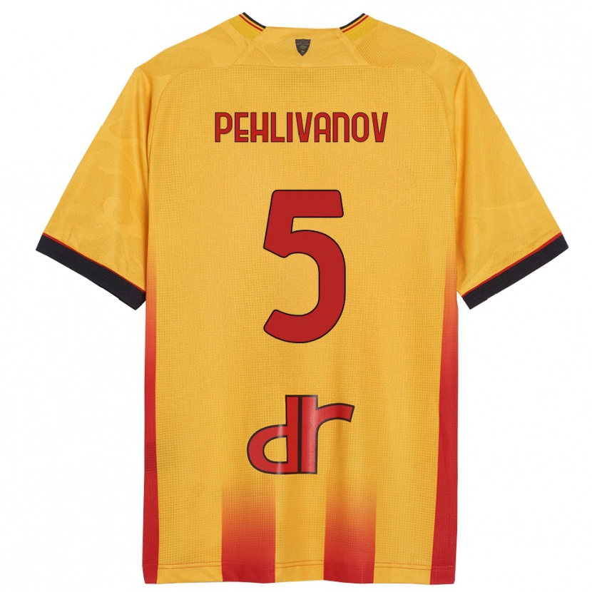 Danxen Niño Camiseta Cristian Pehlivanov #5 Amarillo Naranja 1ª Equipación 2025/26 La Camisa