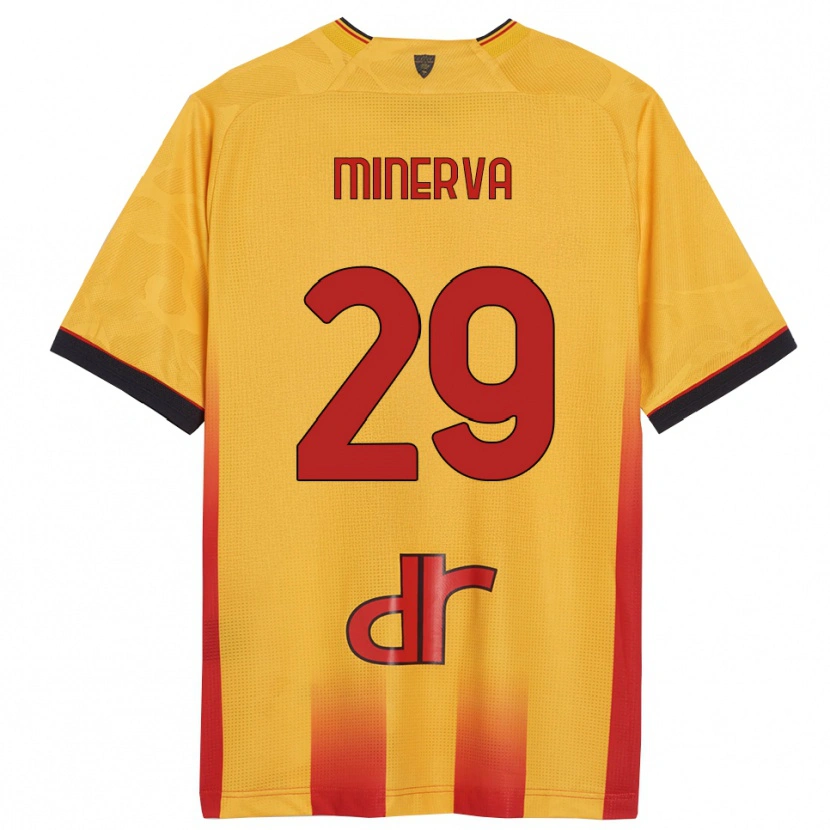Danxen Niño Camiseta Francesco Minerva #29 Amarillo Naranja 1ª Equipación 2025/26 La Camisa