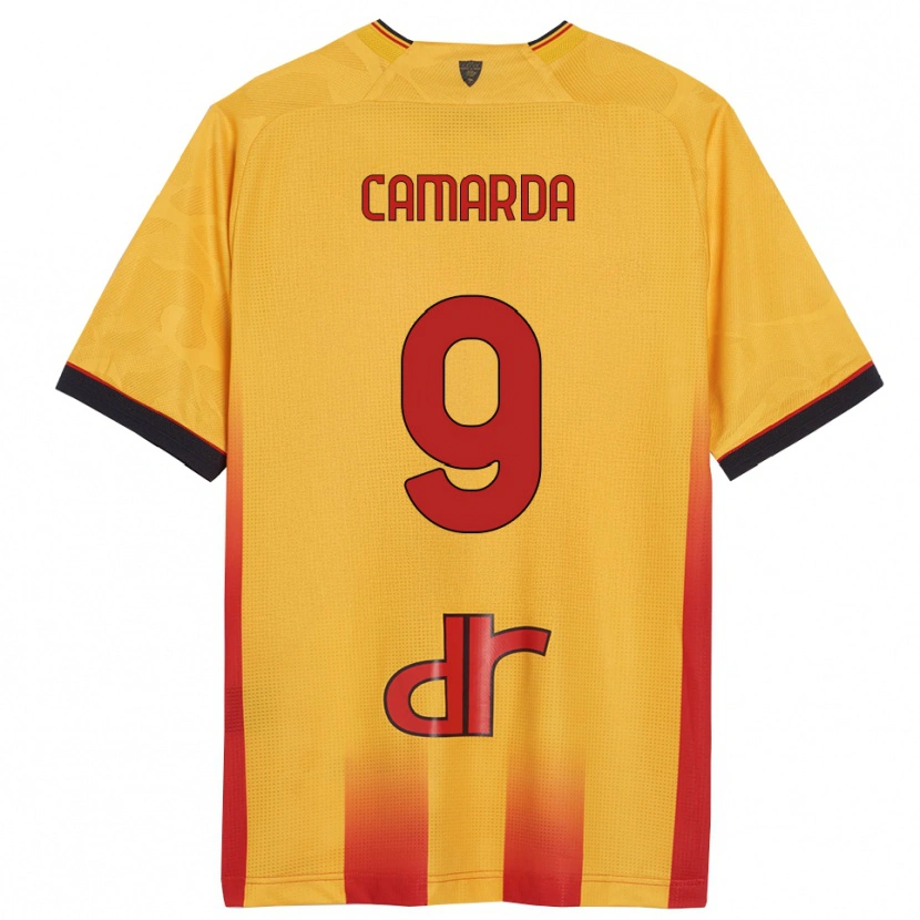 Danxen Niño Camiseta Francesco Camarda #9 Amarillo Naranja 1ª Equipación 2025/26 La Camisa