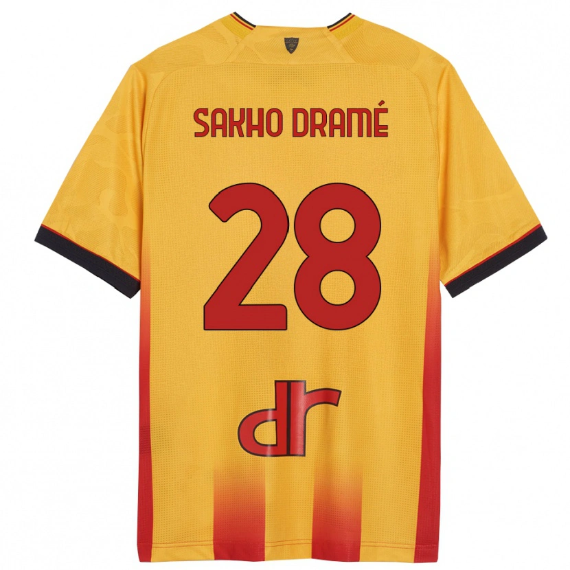 Danxen Niño Camiseta Samba Sakho Dramé #28 Amarillo Naranja 1ª Equipación 2025/26 La Camisa