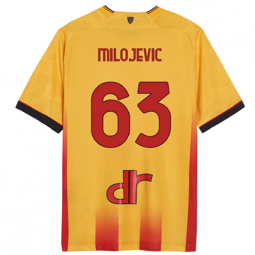 Danxen Niño Camiseta Nemanja Milojevic #63 Amarillo Naranja 1ª Equipación 2025/26 La Camisa