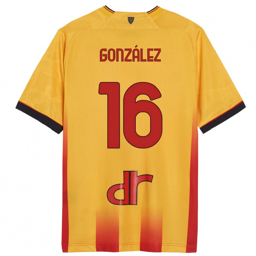 Danxen Niño Camiseta Joan González #16 Amarillo Naranja 1ª Equipación 2025/26 La Camisa