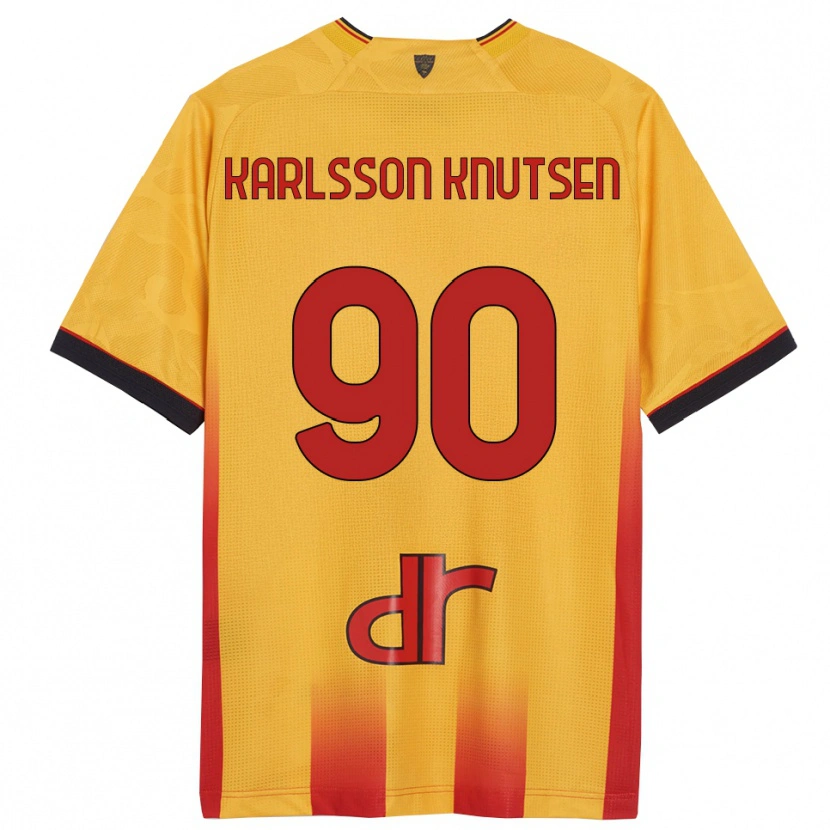 Danxen Niño Camiseta Storm Karlsson Knutsen #90 Amarillo Naranja 1ª Equipación 2025/26 La Camisa