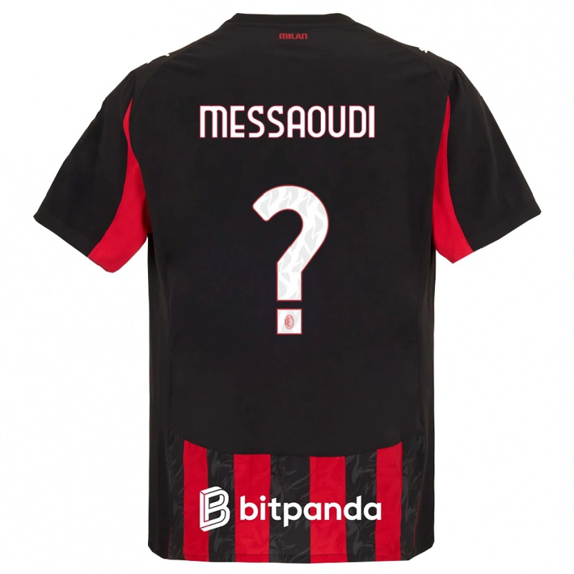 Danxen Niño Camiseta Yanis Messaoudi #0 Rojo Negro 1ª Equipación 2025/26 La Camisa