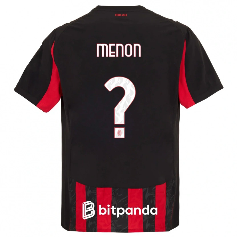 Danxen Niño Camiseta Luca Menon #0 Rojo Negro 1ª Equipación 2025/26 La Camisa