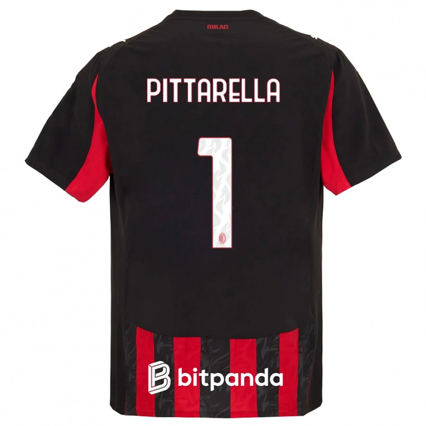 Danxen Niño Camiseta Matteo Pittarella #1 Rojo Negro 1ª Equipación 2025/26 La Camisa
