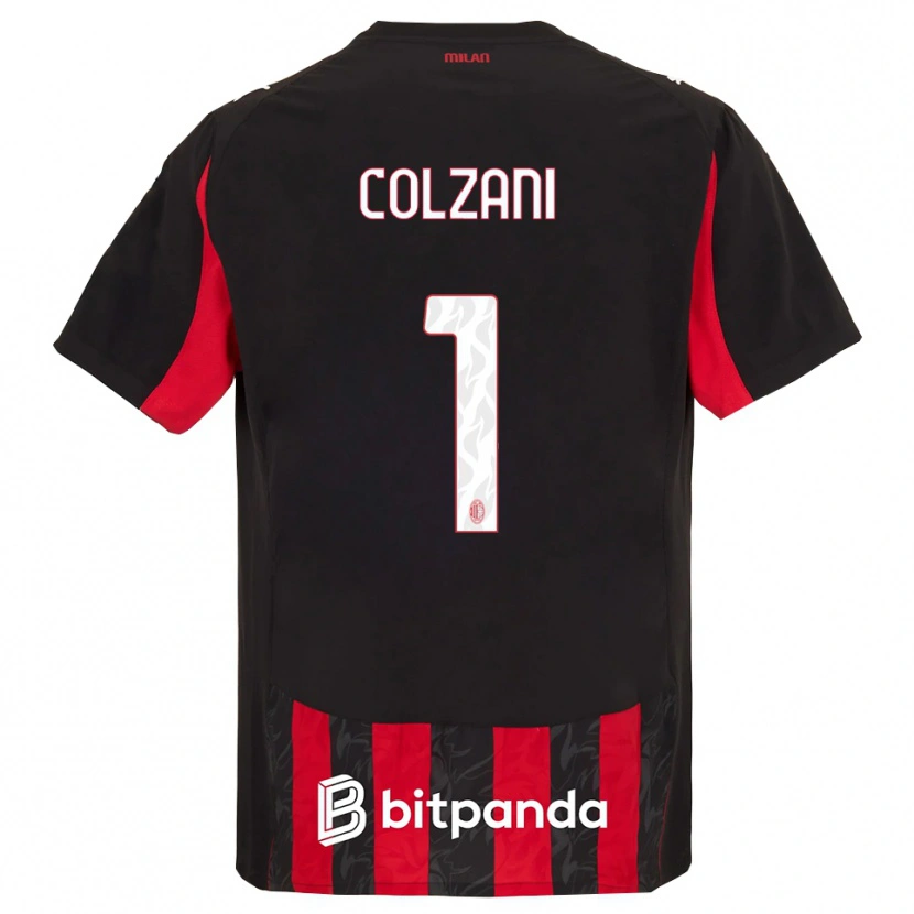 Danxen Niño Camiseta Edoardo Colzani #1 Rojo Negro 1ª Equipación 2025/26 La Camisa