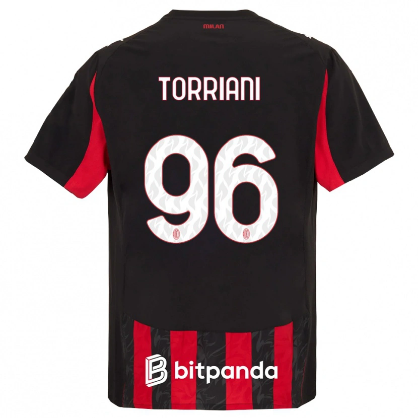 Danxen Niño Camiseta Lorenzo Torriani #96 Rojo Negro 1ª Equipación 2025/26 La Camisa