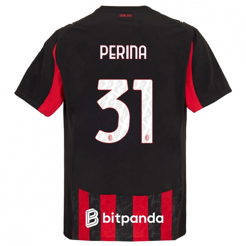 Danxen Niño Camiseta Gioele Perina #31 Rojo Negro 1ª Equipación 2025/26 La Camisa