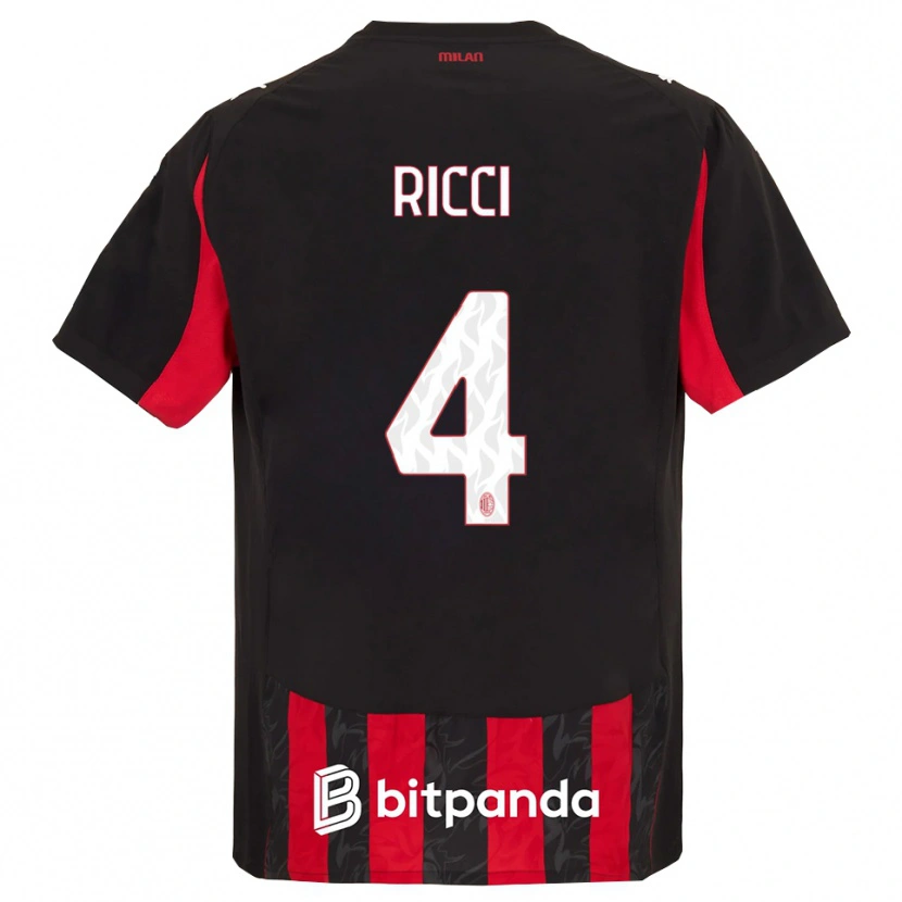 Danxen Niño Camiseta Samuele Ricci #4 Rojo Negro 1ª Equipación 2025/26 La Camisa