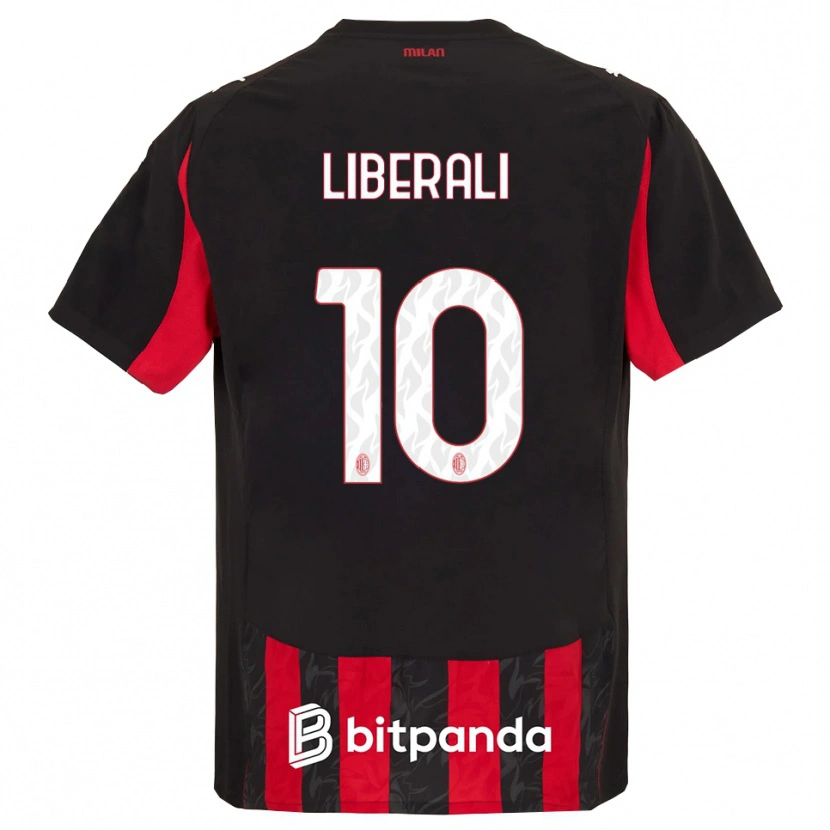 Danxen Niño Camiseta Mattia Liberali #10 Rojo Negro 1ª Equipación 2025/26 La Camisa