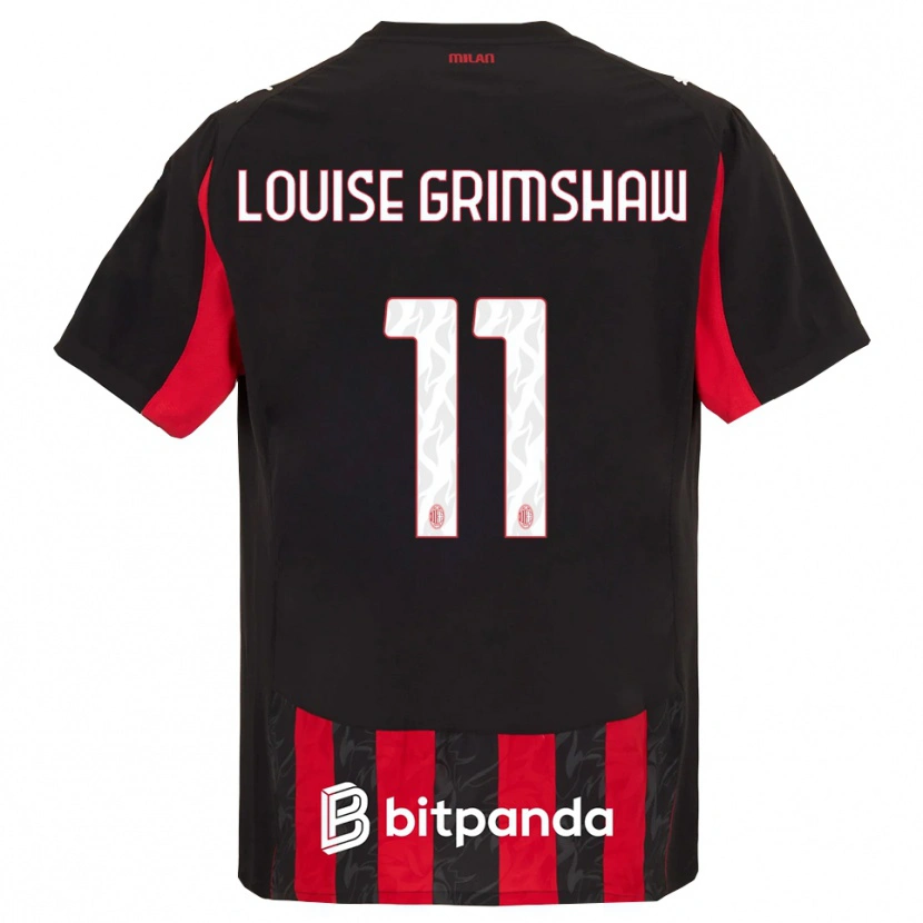 Danxen Niño Camiseta Christy Louise Grimshaw #11 Rojo Negro 1ª Equipación 2025/26 La Camisa