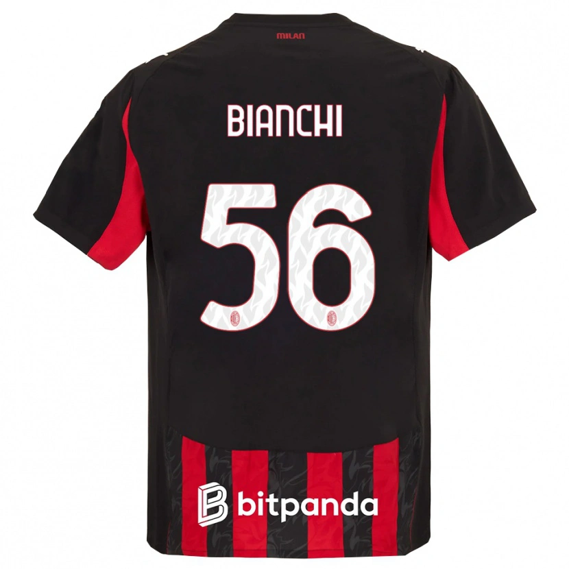 Danxen Niño Camiseta Alessandro Bianchi #56 Rojo Negro 1ª Equipación 2025/26 La Camisa