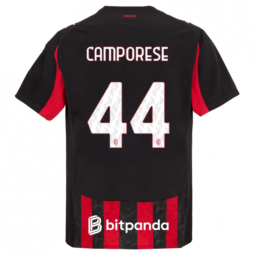 Danxen Niño Camiseta Michele Camporese #44 Rojo Negro 1ª Equipación 2025/26 La Camisa