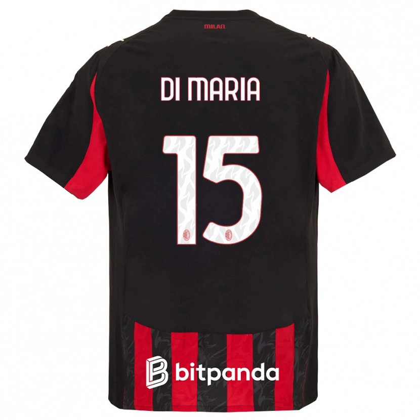 Danxen Niño Camiseta Alessandro Di Maria #15 Rojo Negro 1ª Equipación 2025/26 La Camisa