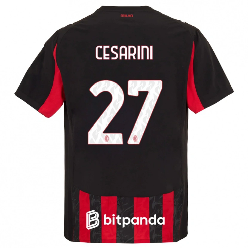 Danxen Niño Camiseta Erin Maria Patrizia Cesarini #27 Rojo Negro 1ª Equipación 2025/26 La Camisa